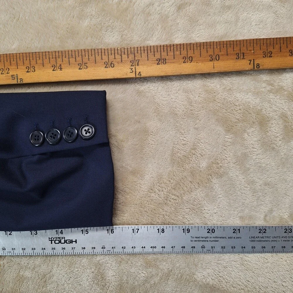 Vaish at Rivoli Blazer Mens Large 44R Navy 2 Button Double Vent Holland & Sherry